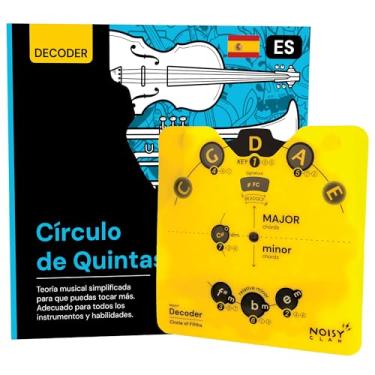 Imagem de Ferramenta Decodificadora Circle of Fifths com livro espanhol - Dia dos Pais para presentes para o pai - Livro de teoria e roda de acordes, Círculo de Quintas - Teoria musical simplificada e