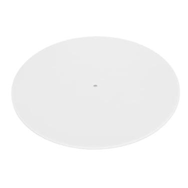 Imagem de Tapete de toca-discos de acrílico branco, prato de registro de acrílico, almofada de toca-discos vintage, tapete de toca-discos reduz o ruído de poeira estática para toca-discos (White)