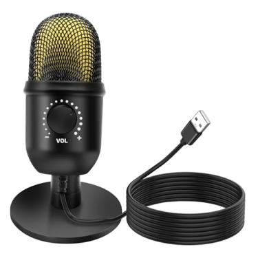 Imagem de MEIRIYFA Microfone USB condensador de computador para jogos de PC, PS4/5, streaming de podcast, gravação de podcast, suporte ajustável com rotação de 360°