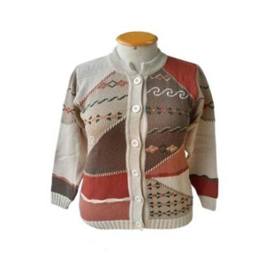 Imagem de Blusa de Frio Plus Size Bordada a Mão Tricot Premium-Feminino