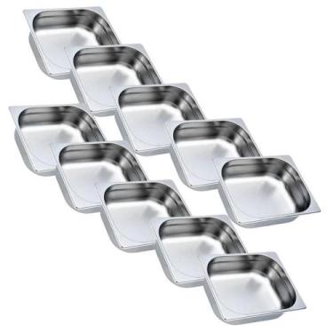 Imagem de Kit 10 Cubas Gastronômicas GN 1/2 100mm Aço Inox - Vaccarin