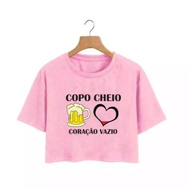 Imagem de Cropped Carnaval 2025 Copo Cheio Coração Vazio Cerveja Tendeência Verã