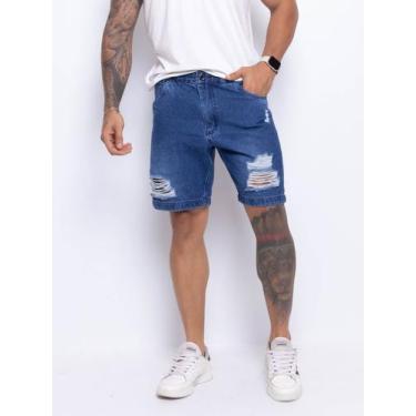 Imagem de Bermuda Jeans Masculino Short Rasgado Destroyed  - Urban Zone Jeans, A