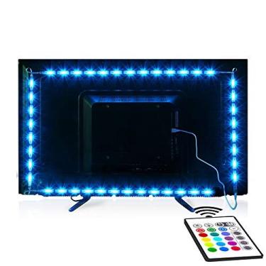 Imagem de Luz de fundo de LED da tv, Luzes de tira led pré-cortadas maylit de 14,3 pés para 65-75in TV,4Pcs USB Powered Tv Lights kit com iluminação remota, rgb