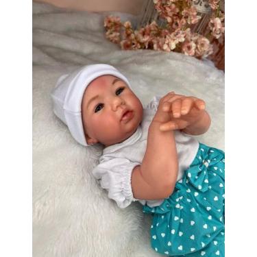 Imagem de Boneca Bebê Reborn Menina Super Realista Olhos Azuis - Mundo Azul e Ro
