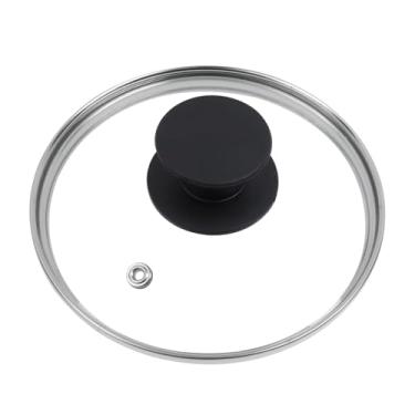 Imagem de Tampa de panela de vidro temperado de 16,5 cm com saída de vapor, espessa até 4 mm e pode ser lavada na lava-louças e forno de até 250 °C, tampa universal adequada para frigideiras de ferro fundido