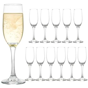 Imagem de HAKEEMI Elegante conjunto de 12 taças de champanhe para casamento ou Natal, 170 g ideal para vinho espumante - pode ser lavado na lava-louças