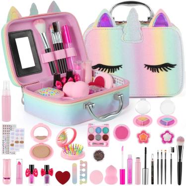 Imagem de Kit de maquiagem ouscene para crianças, lavável com estojo de cosméticos musicais