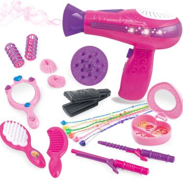 Imagem de Kit de brinquedos para salão de beleza megafun Little Girls com secador de cabelo e acc