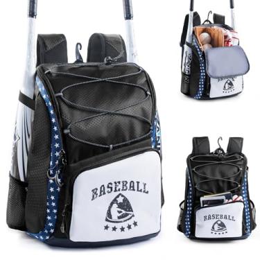 Imagem de VIGEGARI Bolsa De Beisebol Infantil Para Meninos 8 A 12 Anos - Mochila 5 Softball Meninas Juvenil T-Ball, Equipamentos Softball, Beisebol, Taco E