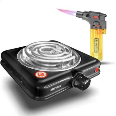 Imagem de Fogareiro Fogão Cook Top 220v Elétrico Portátil 1000w Com Maçarico Aut