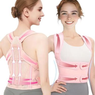 Imagem de Corretor de postura Back Brace Aristudvio para mulheres rosa