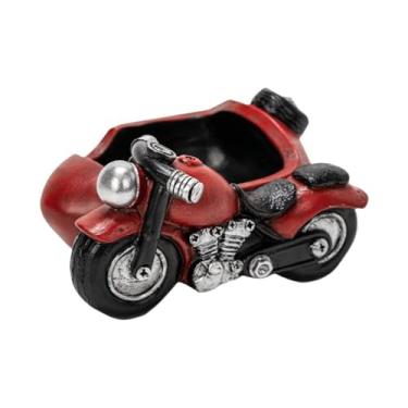 Imagem de Cinzeiro de resina retrô para homem, cinzeiro de resina tendência de personalidade bandeja de cinzas para fumar para decoração de escritório em casa (vermelho)