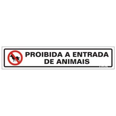 Imagem de Placa de Poliestireno Auto-Adesiva 5x25cm Proibido a Entrada de Animai