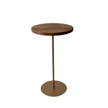 Imagem de Mesa Lateral Verint Design em Madeira e Metal, Cor Preto Fosco – Mesa de Apoio Exclusiva de Alto Padrão para Sala, Quarto ou Escritório (Branco, 60cm)