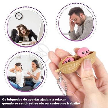 Imagem de Chaveiro Amendoim Fidget Toy Brinquedo Anti Stress De Apertar Do Tiktok Silicone Sensorial Relaxa