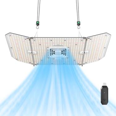 Imagem de VIVOSUN Aerolight Wing Aw200Se, Lâmpada Led Para Cultivo De 200 W Com Ventilador Circulação Integrado E Controlador Growhub E25, Compatível Aplicativo E42A, Cobertura 90 X Cm, Estabeleça Um Ambiente