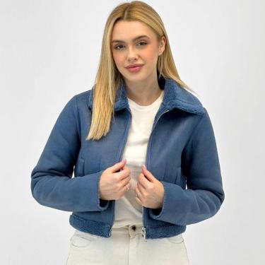Imagem de Jaqueta Alpelo Aviador Curta em Suede Feminina-Feminino