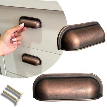 Imagem de 1 Puxador Modelo Concha Quadrado Premium 30mm - Compras Fáceis, Bronze