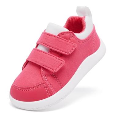 Imagem de MORENDL Sapatos de dedo largo para bebês descalços sapatos de caminhada para bebês meninos e meninas antiderrapante zero drop minimalista tênis conforto atividades ao ar livre, Rosa brilhante, 21
