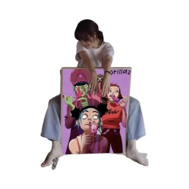 Imagem de Gorillaz Clássico Anime Poster Adesivo De Parede Para Sala De Estar Ba