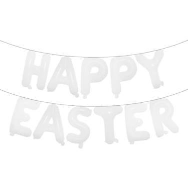 Imagem de Happy Easter Letter Decorations for Spring Party Supplies, Premium Foil Balloons Banner Garland Party Favor for Mantle Fireplace Wall Indoor Outdoor Home Decoration (HAPPY EASTER White)