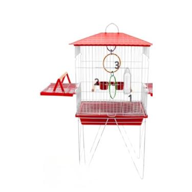 Imagem de VIVEIRO GAIOLA CALOPSITA PASSÁROS AVES TRIPLEX(:CONFORT BK-VERMELHO)