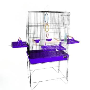Imagem de VIVEIRO GAIOLA CALOPSITA PASSÁROS AVES TRIPLEX(CONFORT BK-LILAS)