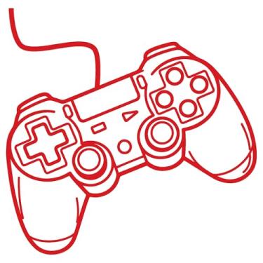 Imagem de Adesivo GAMER Controle Joystick Ideal para notebook capacete moto carro portas vidros paredes ambientes vários tamanhos (VERMELHO, 40,4x40cm)