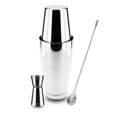 Imagem de Kit Coqueteleira Boston Dosador e Colher Bailarina 30cm - Weck