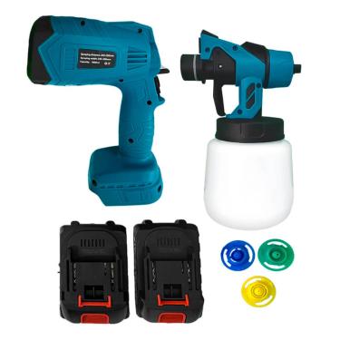 Imagem de Pulverizador Eletrico Portatil Pistola de Pintura e Pulverizadora Portátil com 3 Bicos e Bateria Extra 21V