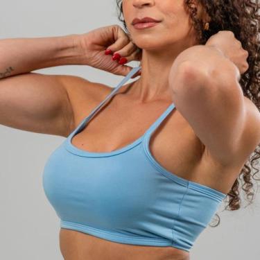 Imagem de KIT2 Top Alça Fina Fitness Nadador sem Bojo Liso Sutiã para ValorizarT