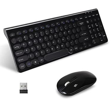 Imagem de LeadsaiL Combinação de teclado e mouse sem fio, conjunto de mouse e teclado sem fio 2,4 G com teclado numérico, ultrafino, compacto, silencioso, para Windows, Mac, computador, desktop, PC, notebook, laptop