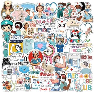 Imagem de 100 adesivos de enfermeira, presentes de enfermeira, adesivos de vinil de enfermagem, adequados para laptops e garrafas de água, teclados, mochilas, boné, álbuns de recortes, acessórios de enfermeiras