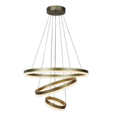 Imagem de Pendente Led Arcos 60cm 40cm 20cm 45w 3000k Dourado Bivolt Eletrorastr