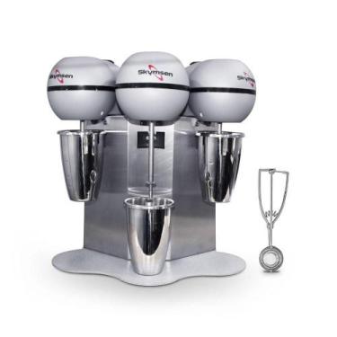 Imagem de Batedor De Milk Shake 3 Copos 0,8l Profissional Inox Bms-3 220v + Conc