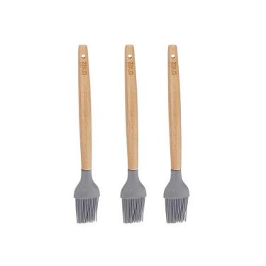 Imagem de Kit 3 Pincéis Culinário Bambu 24cm Utensílios - CLASS HOME