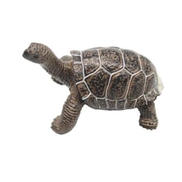 Imagem de Dynwave Tartaruga animais estatueta pequena tartaruga figura ornamento brinquedo educacional coleção tartaruga estatueta escultura para gramado dentro de casa, Preto