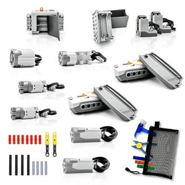 Imagem de YUN.arbor 42Pcs Power Function Kit Set Motor Battery Infrared-Remote-Control Receiver Train AdjustableIR Remote Control, Motor Power Change Parts Compatible with mainbrands Technic-Parts