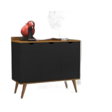Imagem de Aparador 3 Portas Buffet 4400 Pés Palito Madeira Preto / - Comprar Móv