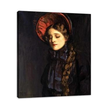 Imagem de Close Your Eyes John Lavery Iconic Realist Portrait & War Scene Canvas Art – Decoração de parede irlandesa atemporal para casa emoldurada 30 x 36 cm