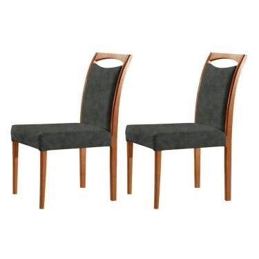 Imagem de Conjunto 2 Cadeiras Madeira Maciça Safira Jade / Imbuia Natural