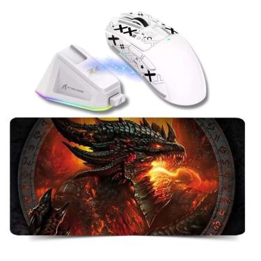 Imagem de Combo Gamer Mouse Attack Shark X11 + Mousepad Dragão 70X35Cm