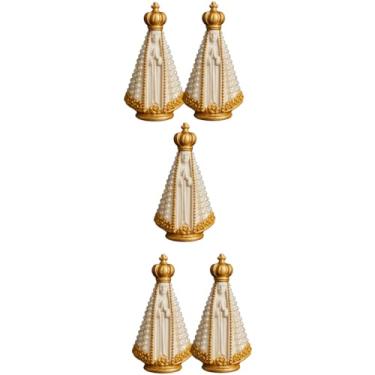 Imagem de Imagem Nossa Senhora Aparecida Perolada 10cm Gesso Lembrancinha Basílica Aparecida (5, Branco)