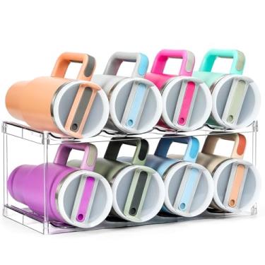 Imagem de Design para Stanley 1,134 g, garrafas grandes e copos com alça - organizador de garrafa de água de acrílico empilhável - Rack de vinho transparente, suporte de copo para prateleira de despensa de