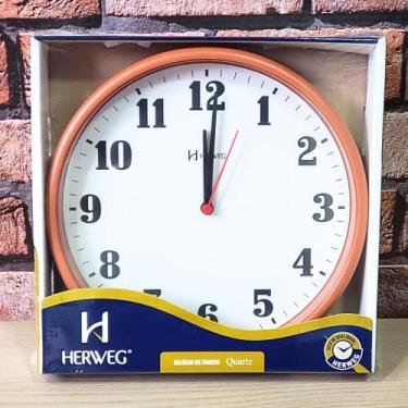 Imagem de Relógio de Parede Herweg Quartz Analógico Redondo Tijolo 6126 - 302