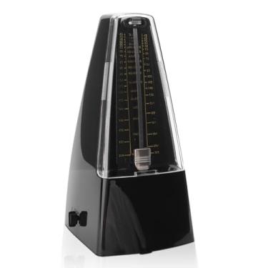 Imagem de Metrônomo mecânico, metrônomo de pêndulo universal, design elegante, temporizador de música para piano, guitarra, violino, bateria e outros instrumentos (preto)
