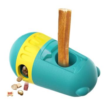 Imagem de LIFLIX Brinquedos para cães com distribuição interativa 2 em 1, suporte de bastão de bully, suporte ajustável para cães de médio e grande porte, dispositivo de segurança para evitar asfixia, azul