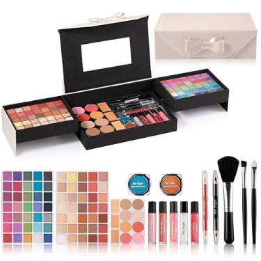Imagem de Hot Sugar Kit de maquiagem para meninas para adolescentes, conjunto de presente de maquiagem para iniciantes para mulheres, kit completo de maquiagem (branco)