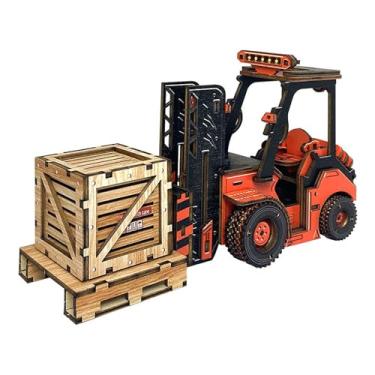 Imagem de 3D Wooden Puzzle for Adults,Mechanical Car Model Kits,Brain Teaser Puzzles,Vehicle Forklift Building Kits,Unique Gift on Birthday Christmas